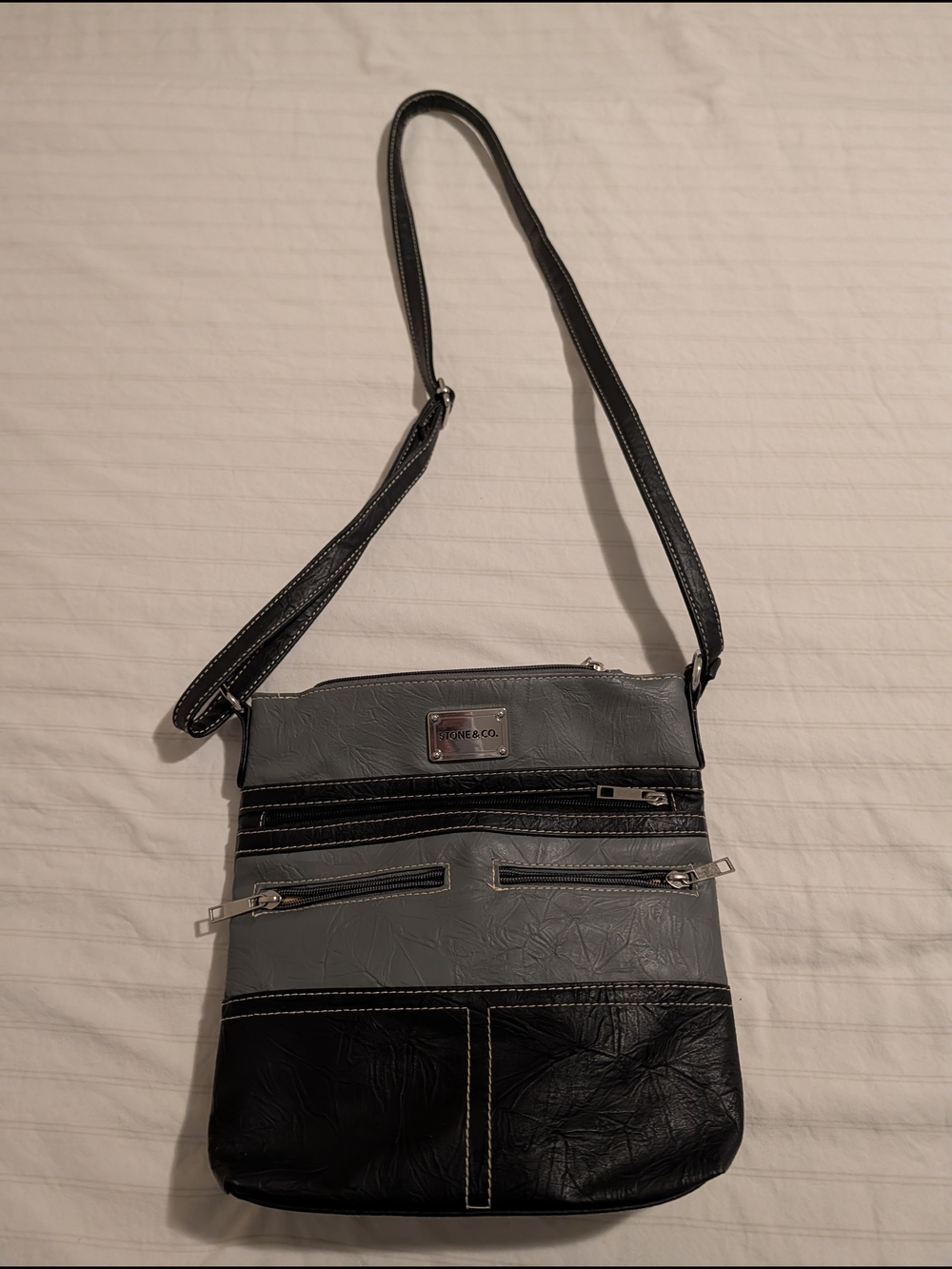 Stone & Co. Gray and Black Women's Crossbody Bag